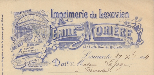 papiers à en-tête des commerces et industries lexoviennes