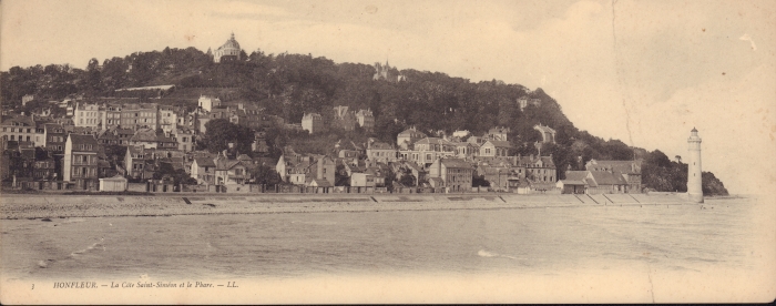 Honfleur CPA panoramique - La Côte Saint-Siméon et le Phare