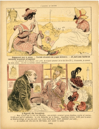 A. Robida : Bains de Mer - L'Assiette au Beure n°74, 30 août 1902