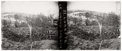 Guerre 14-18, France : 50 vues stéréoscopiques sur plaques de verre