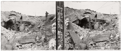 Guerre 14-18, France : 50 vues stéréoscopiques sur plaques de verre