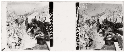 Guerre 14-18, France : 50 vues stéréoscopiques sur plaques de verre