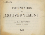 Présentation du gouvernement (mars 1940)