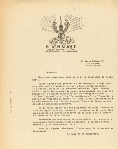 IVe République parti républicain de réorganisation nationale