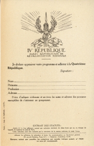 IVe République parti républicain de réorganisation nationale