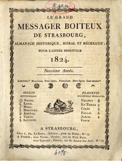 Le Grand Messager boiteux de Strasbourg - 1824