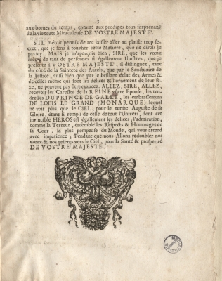 Harangue faite en présence du roy de la Grande-Bretagne (1692)