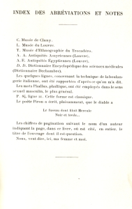 Index des abréviations et notes