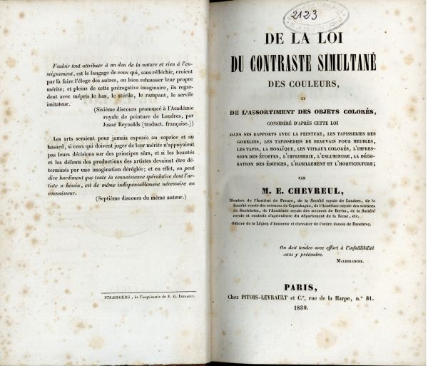 De la loi du contraste simultané des couleurs et de l'assortiment des objets colorés (1839)