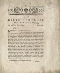 Lettres Patentes de la très véridique cour de Cracovie, p. 1