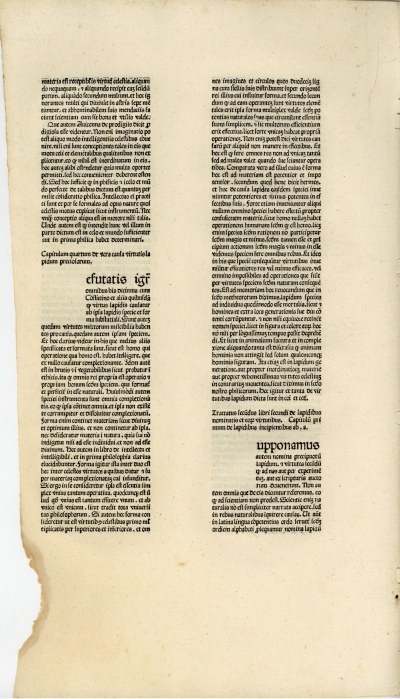 De mineralibus / Albertus Magnus [St Albert le Grand (1193-1280)].- Padua [Padoue] : Petrus Maufer pour Antonius de Albricis, 1476.