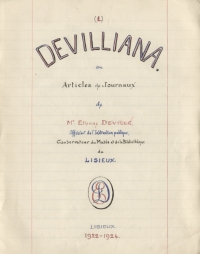 Page de Titre Devilliana cahier 1 - BmLx : Ms 117-1