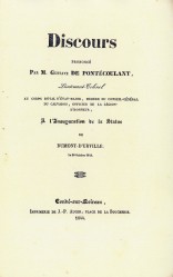 Discours prononcés lors de l'inauguration de la statue du Contre-Amiral Dumont-d'Urville, à Condé-sur-Noireau, le 20 octobre 1844