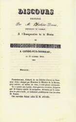 Discours prononcés lors de l'inauguration de la statue du Contre-Amiral Dumont-d'Urville, à Condé-sur-Noireau, le 20 octobre 1844