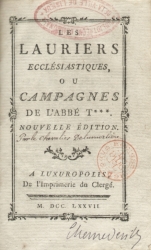 Les Lauriers ecclesiastiques (p. de titre de l'éd. de 1777)