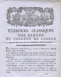 Exercices classiques des élèves du Collège de Lisieux