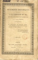 Fragments historiques relatifs à la campagne de 1815 et à la bataille de Waterloo (1829)