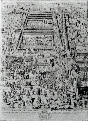 La foire de Guibray par François Chauvel, sieur de Cantepie gravée par Cochon (1658).