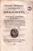 Second mémoire sur l'instruction des sourds-muets (p. de titre)