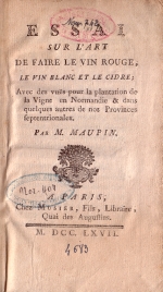 Essai sur l'art de faire le vin... (page de titre)