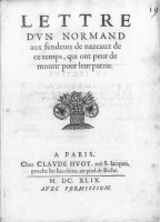 page de titre : Lettre d'un Normand