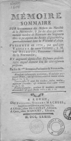 Mémoire sommaire sur la contenance des mesures...
